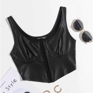 SHEIN faux leather top size XS